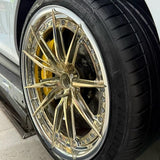 Ferrari 296 gtb golden bbs left rims and titanium lug bolts for australia customers