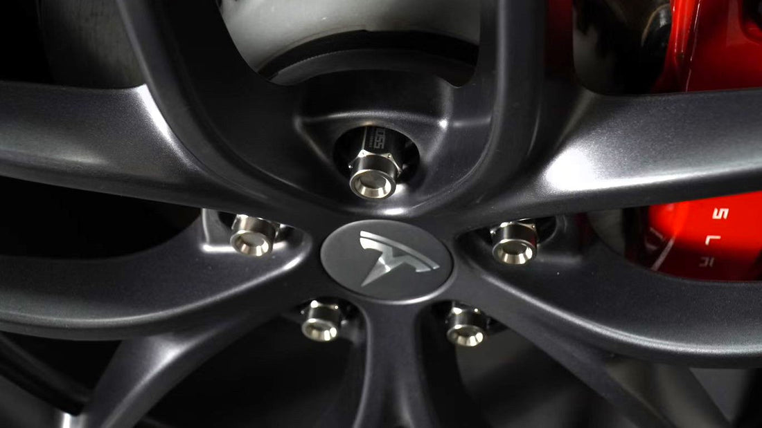 tesla model 3 install titanium lug nuts