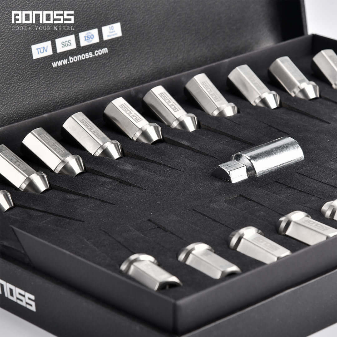 BONOSS Forged Titanium Ti-6Al-4V Lug Nuts – Lightweight, Anti-Theft, Aerospace-Grade Durability