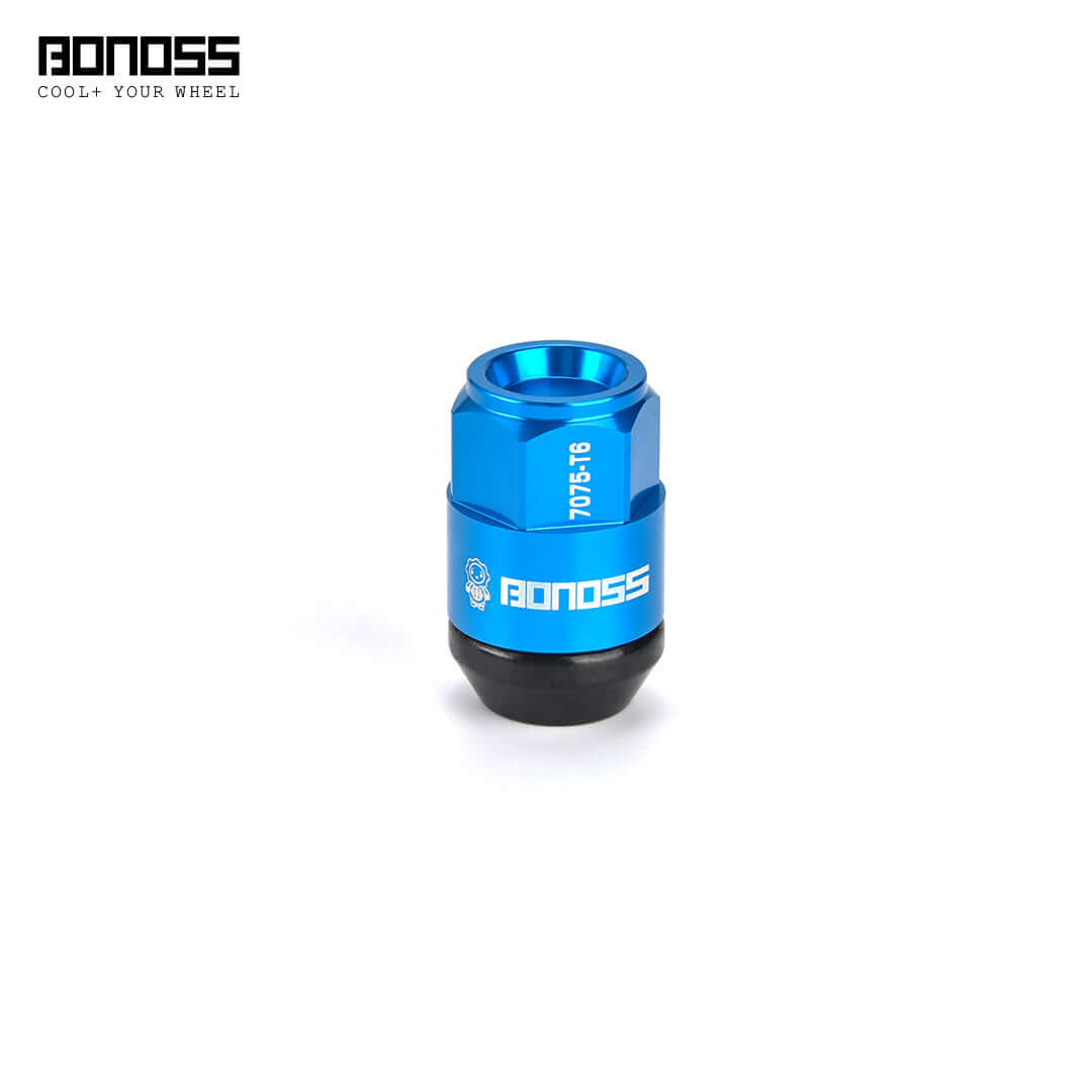 Blue wheel lock with 'BONOSS' branding on a white background