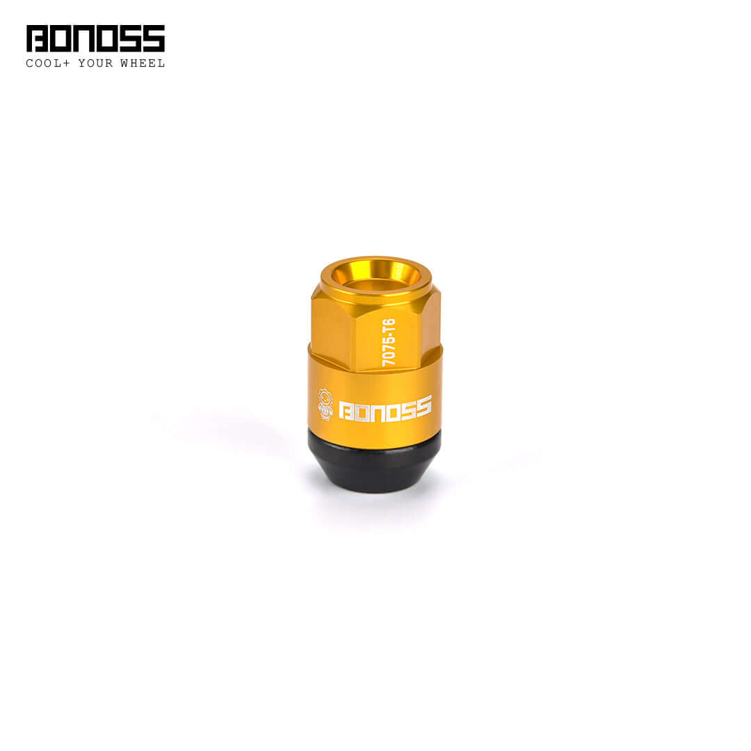 Gold wheel lock with 'BONOSS' branding on a white background