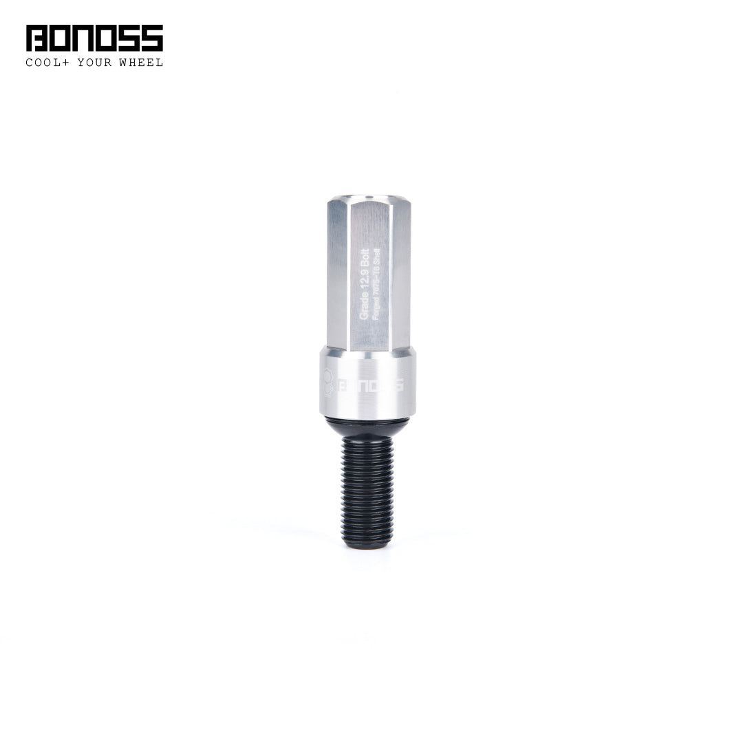 Silver cap wheel bolt ball seat with 'BONOSS' branding on a white background