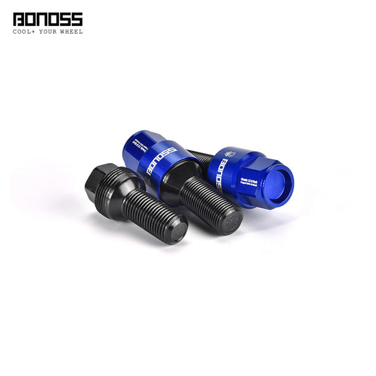 Two black bolts with deep blue shell on a white background, featuring the BONOSS brand.