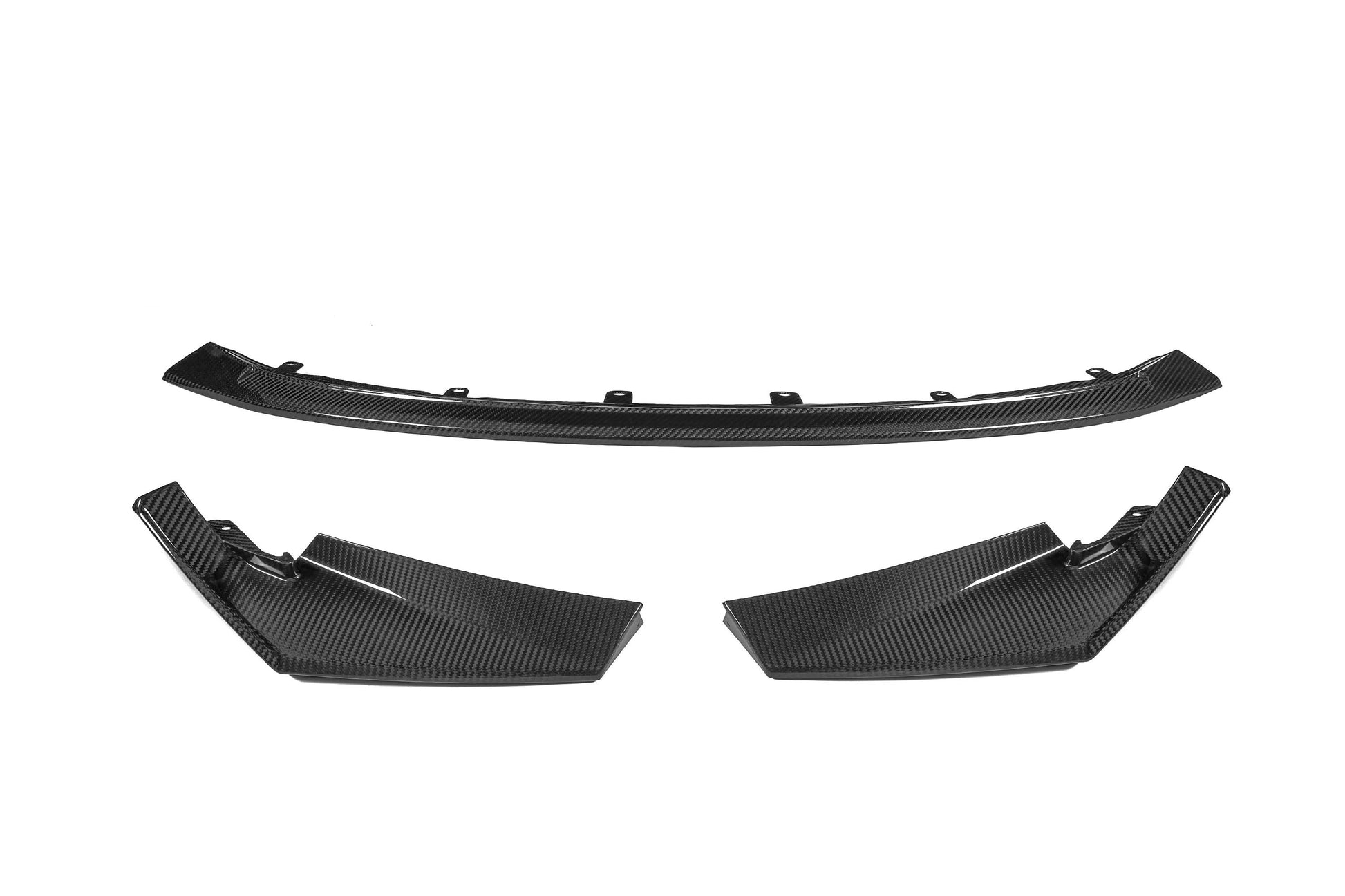 bmw dry carbon fiber front bumper lip csl style kit three piece of kits in white background 