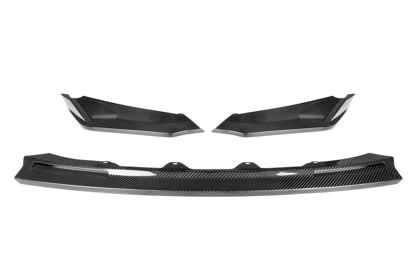 V Style For BMW G80 G82 M3 M4 21+ Carbon Fiber Front Bumper Lip Spoiler Splitter 