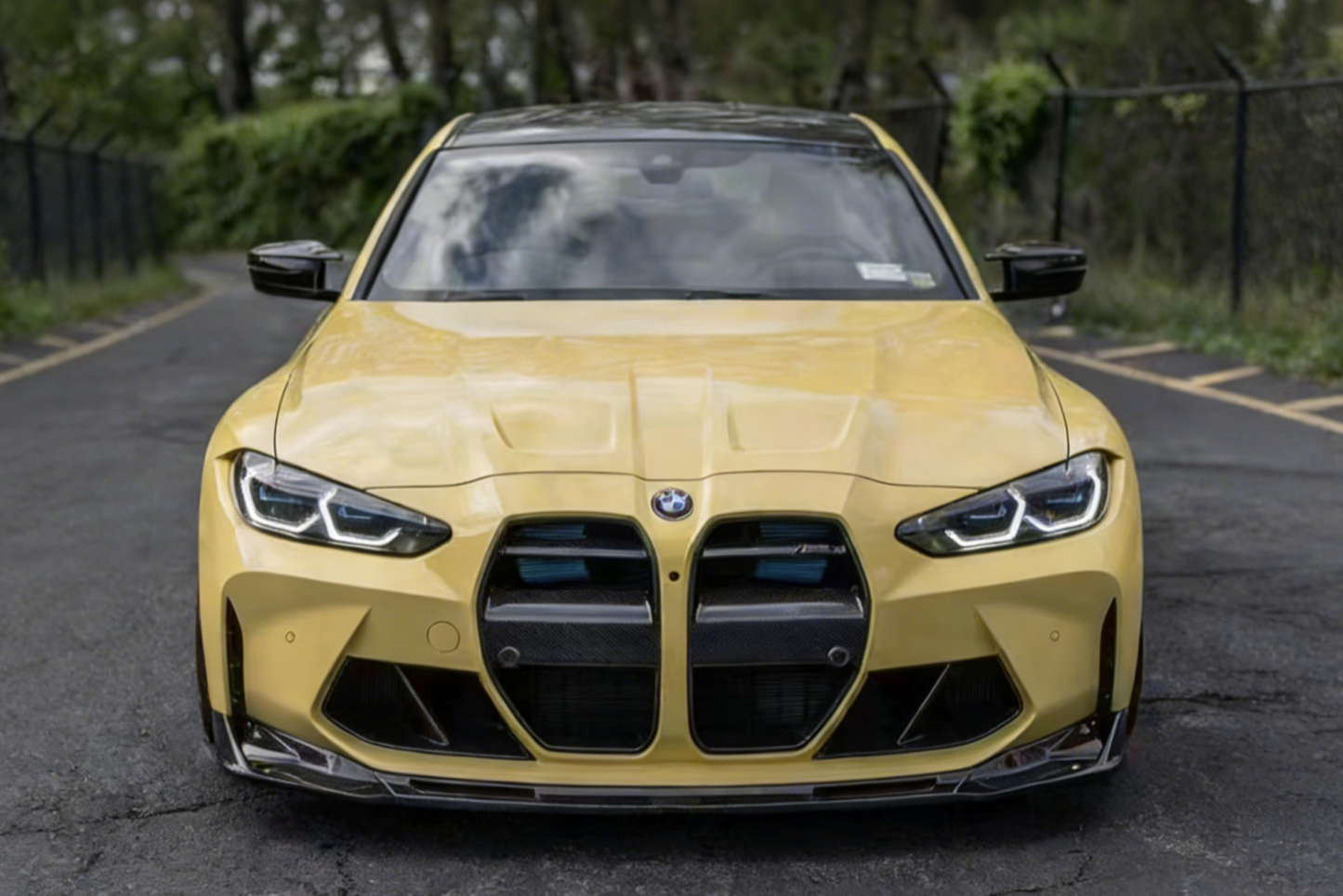 V Style For BMW G80 G82 M3 M4 21+ Carbon Fiber Front Bumper Lip Spoiler Splitter customer example images 